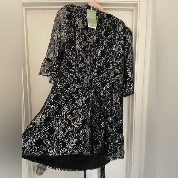 Vampires wife * H&M silver lace mini dress! Xxl - Picture 2 of 6